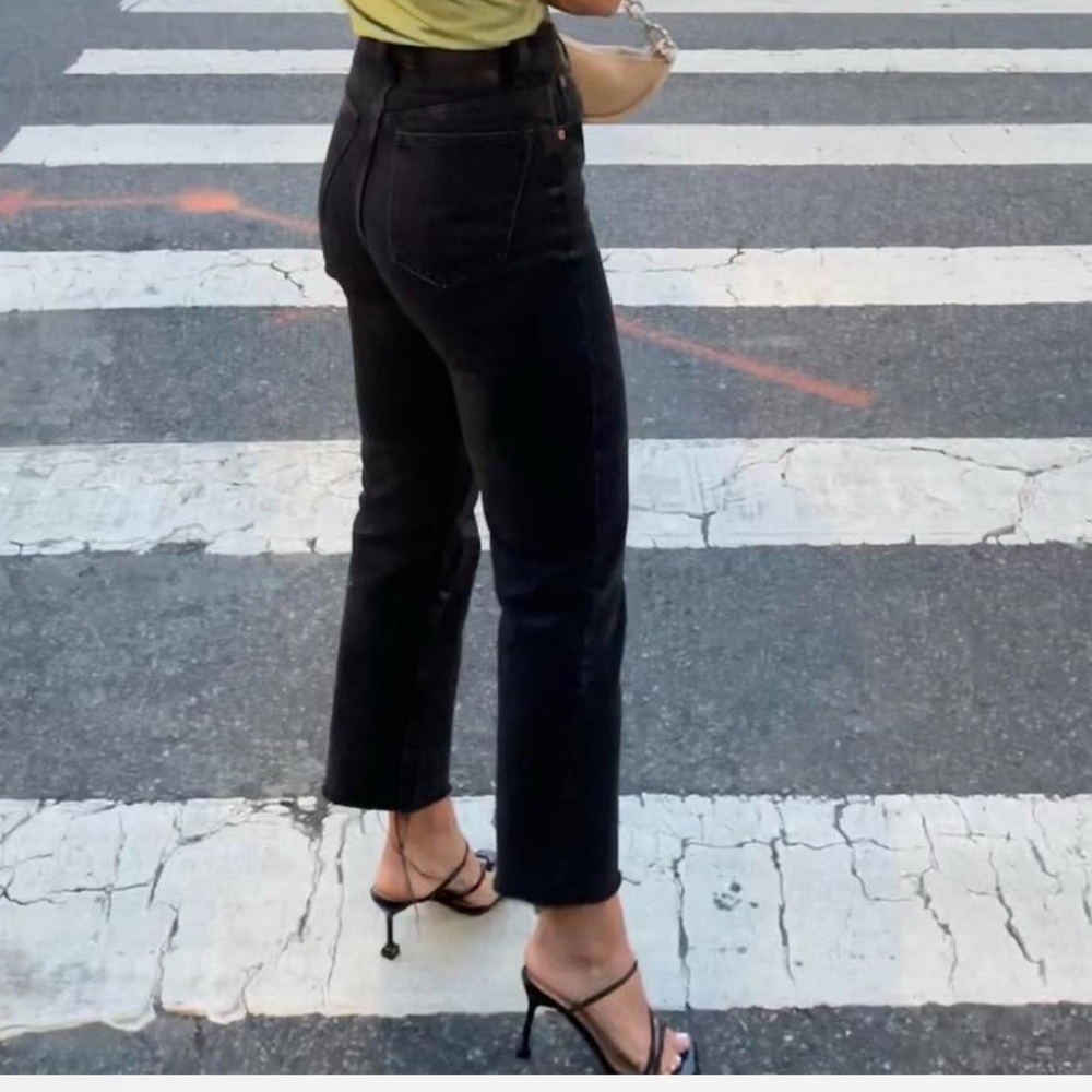 Zara Charcoal Hight rise cropped Leg Jeans Size 34